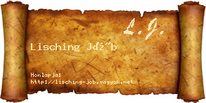 Lisching Jób névjegykártya
